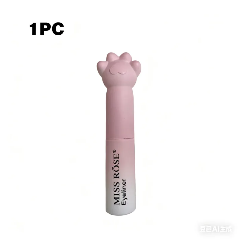 Pink Cat Paw Black Liquid Eyeliner Pen Fast Drying Long-lasting Smudge Proof Makeup Holding Premium Eye Liner Pen Eye Cosmetics