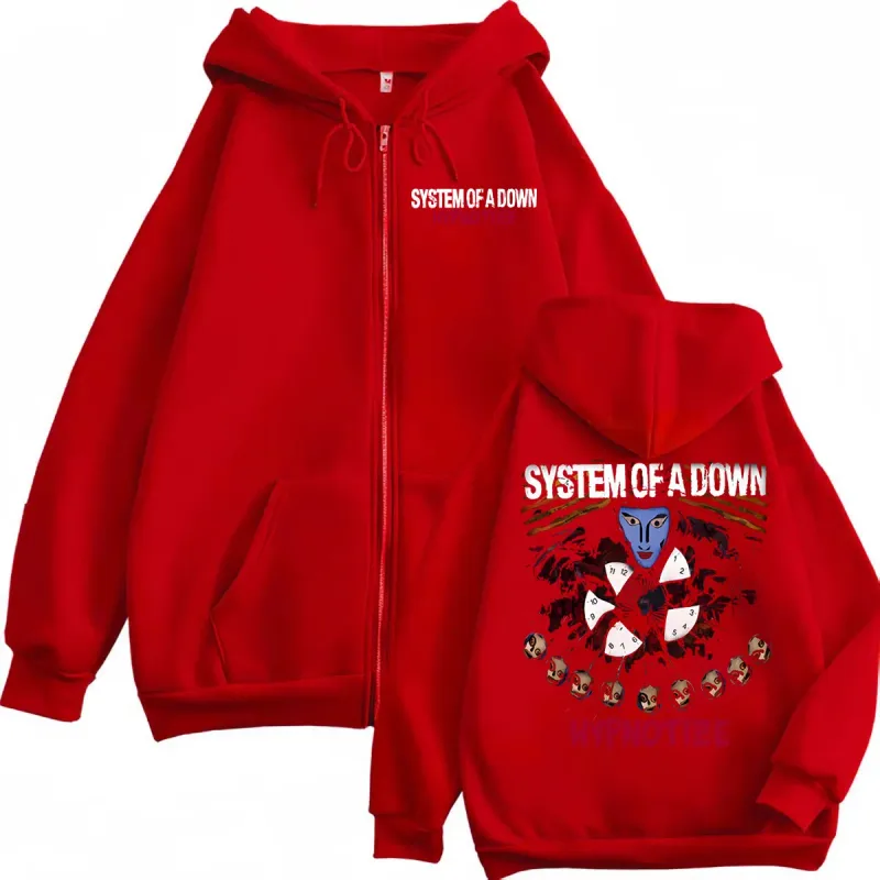 Rock Band System of A Down Hypnotize Graphic Zipper Hoodie Fashion Vintage Zip Up Pullovers Men Women Casual Fleece Sweatshirts