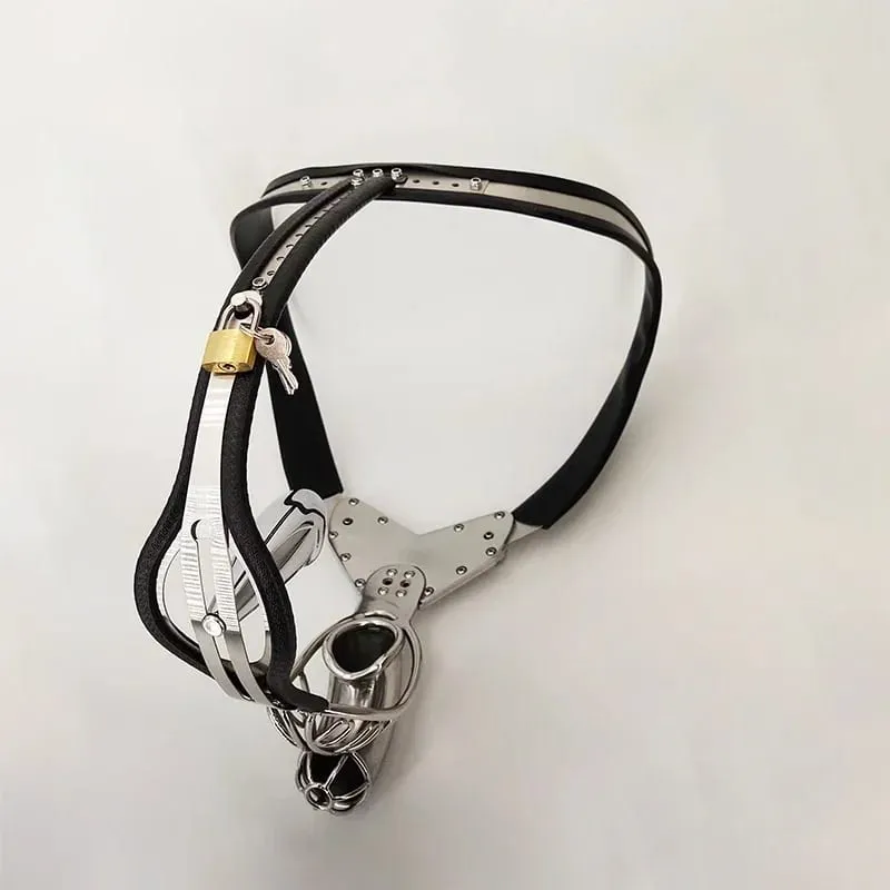 Male Stainless Steel Chastity Belt Lockable Chastity Cage Silicone Adjustable Waist Chastity Device BDSM Slave Sex Toy for Men — image 3