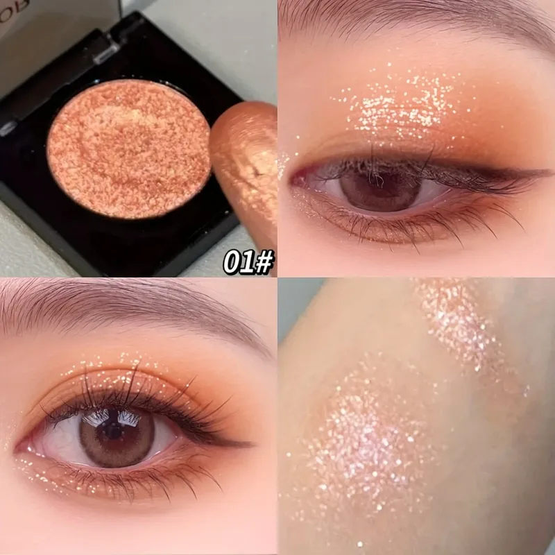 Herorange 16 Color Eyeshadow Highlight Palette Matte Shimmer Orange Brown Pink Champagne Waterproof Portable Festival Mak