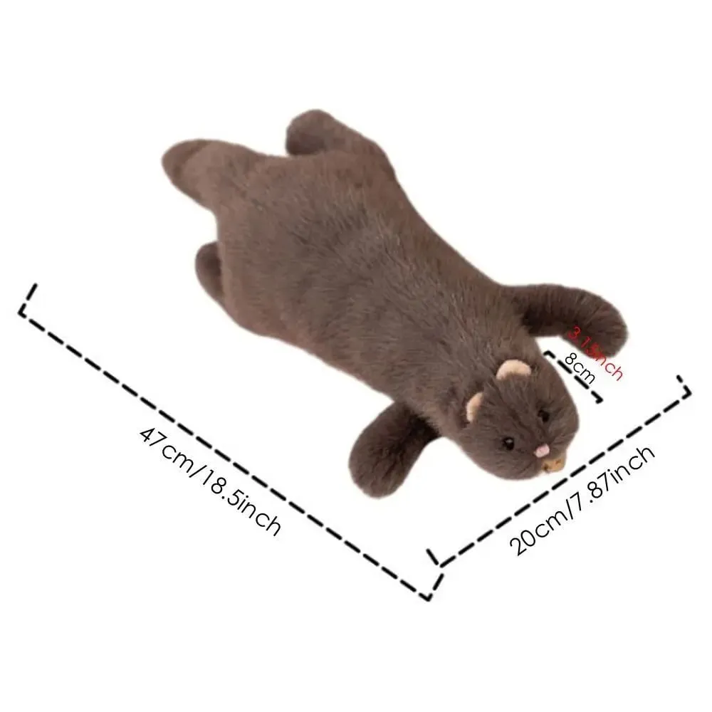 Soft Plush Ferret Plush Pillow Fluffy Texture Dense Stitching Long Ferret Cushion Cute Expression Plush Animal Pillow