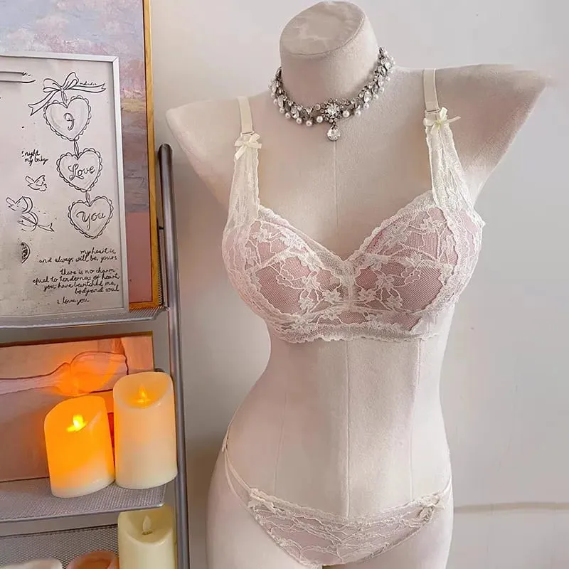 セクシーなHalter Bow Lace Bra Soft Lace Fabric Padded Push Up Wireless No Underwire Innerwear Lingerie Small Bust Daily Comfort Wear