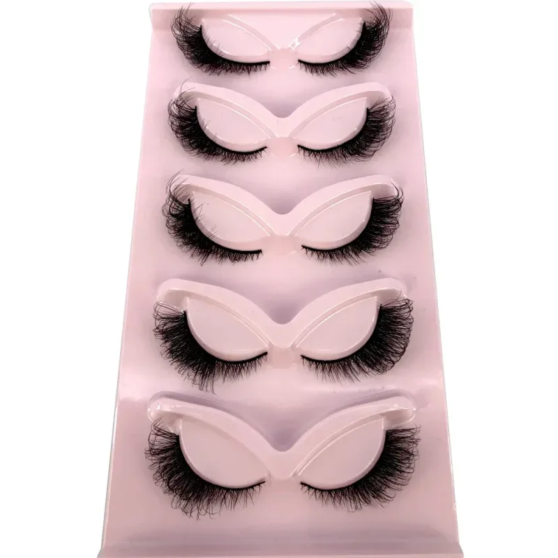 New Cat Eye Lashes 5/7/10 pairs 3D Faux Mink Eyelashes Winged Fluffy Fake Lashes Soft Natural long Full Strip Lash Make