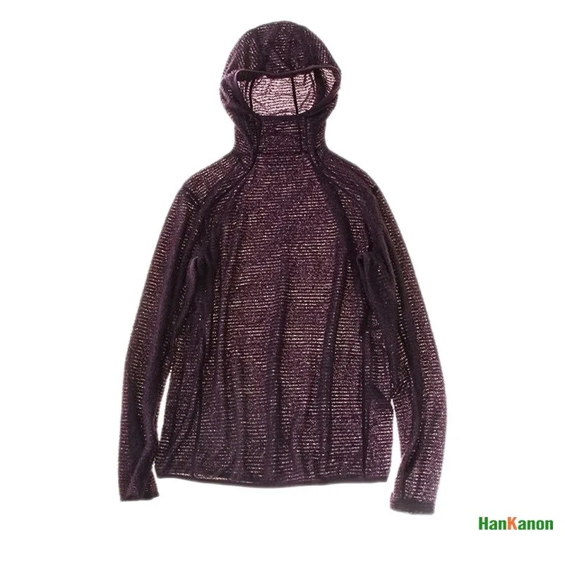Thermolite® Lightweight Hooded T-Shirt Men's Long Sleeve Thermal Hoodie for Hiking Camping & Cycling Anti-Static & Anti-Pilling