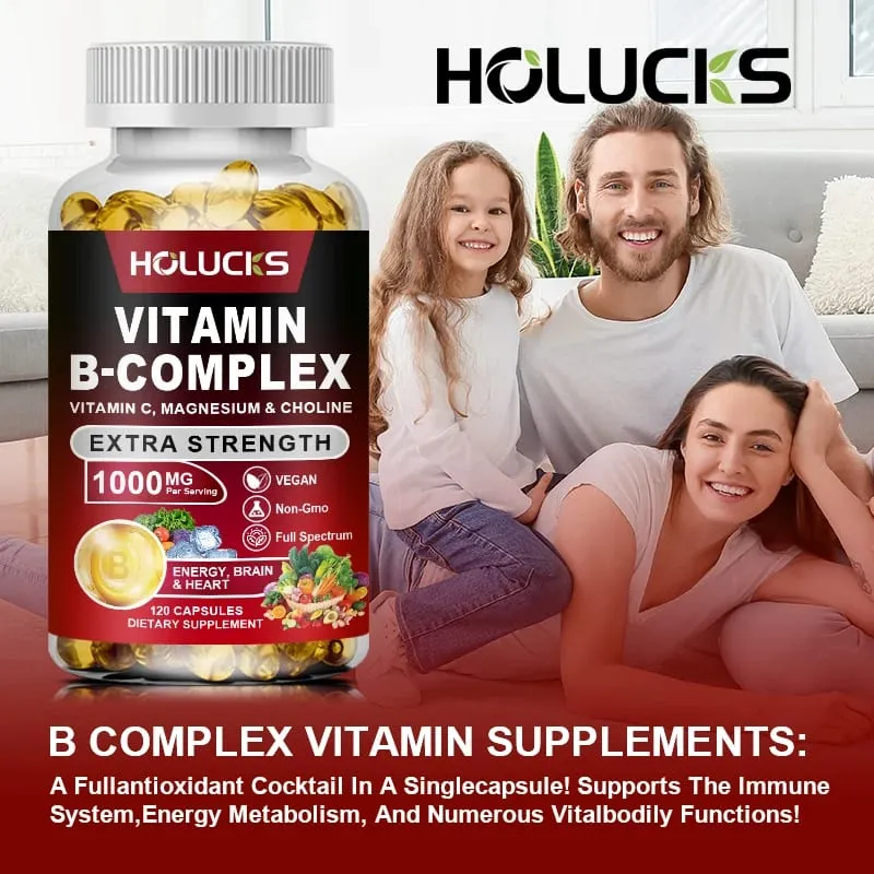 High Absorption B-Complex Capsules with Biotin & Folate Support Mood Balance Immune Skin & Nails Health for Daily Life