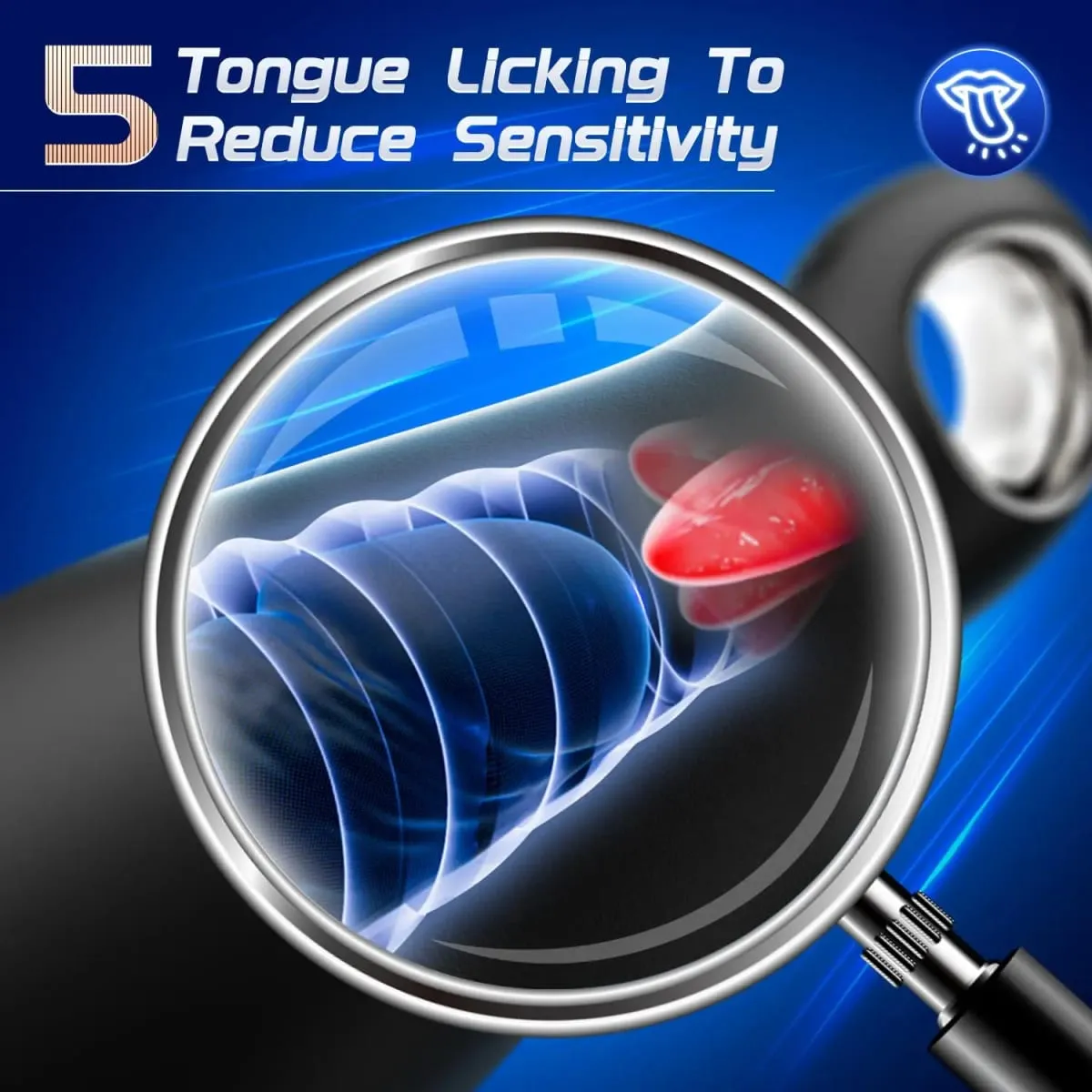 Tongue Licking Penis Vibrator for Men Cock Ring Ejaculation Delay Testicles Perineum Scrotum Stimulator Sex Toy for Couples