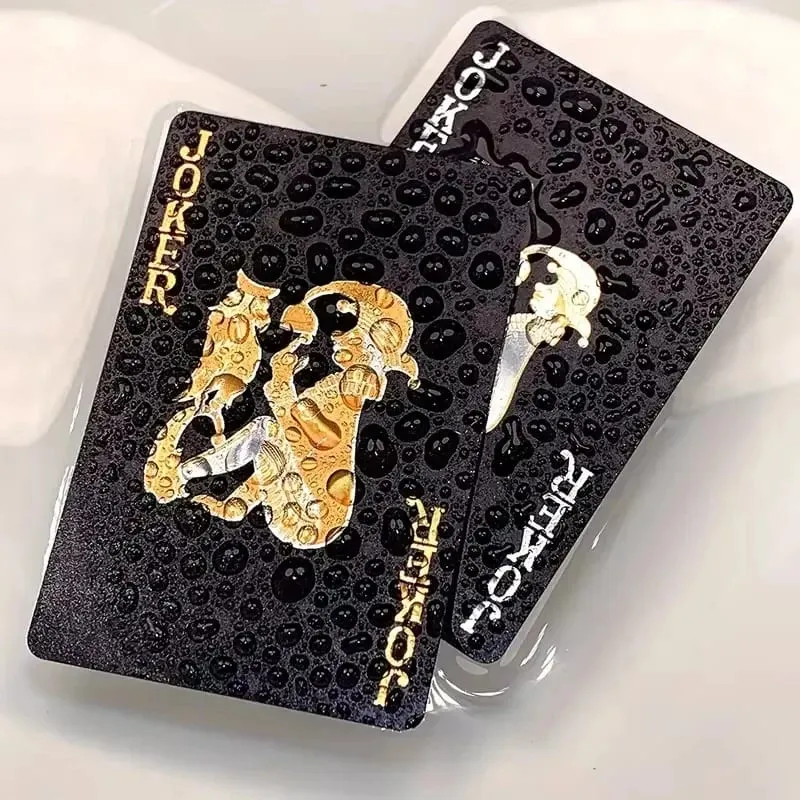Color Black Gold Silvery Playing Card Game Card Group Waterproof Poker Suit Magic Dmagic Package Board Game Gift Collection — image 5
