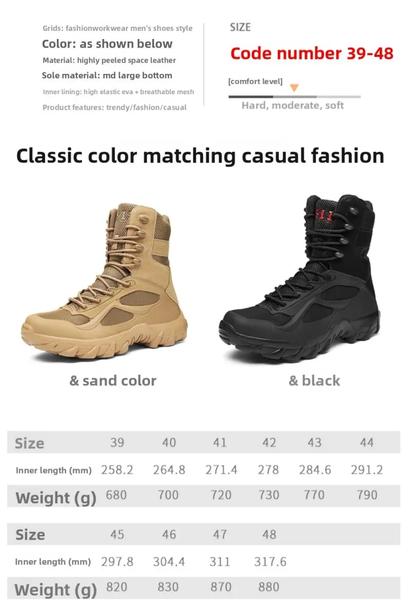Magnum Large Size High Top Tactical Boots Breathable Military Combat Boots for Outdoor Hiking Durable Training Boots Anti slip