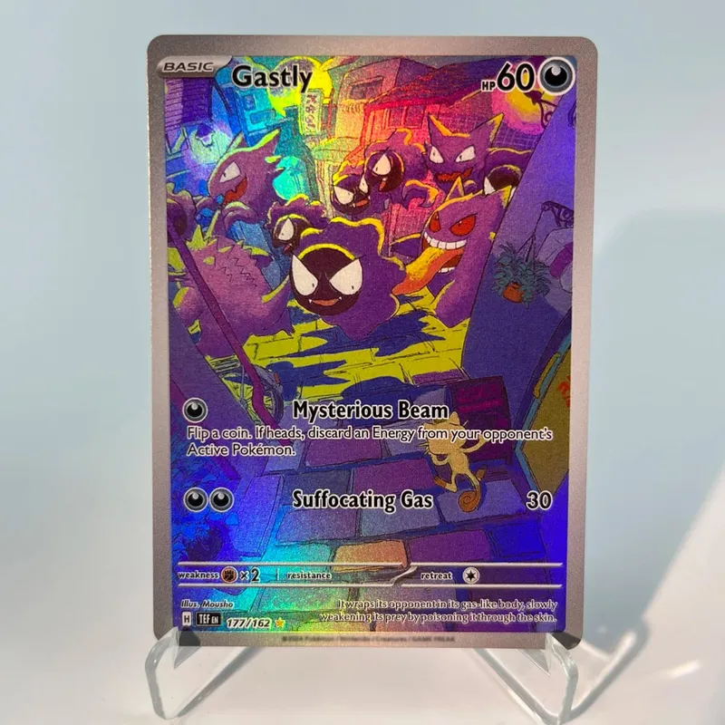 Pokémon 151 PKM Cards PTCG3-D Bulbasaur Squirt Rainbow Gengar ex Holographic Ex GX Rare Collection Battle Toys Gifts for Hobbies