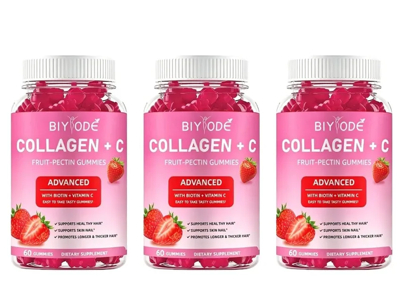 Collagen + C Fruit-Pectin Gummies with Vitamin C Natural Antioxidant Supports Healthy Hair and Skin & Nails 60 Gummies — image 9