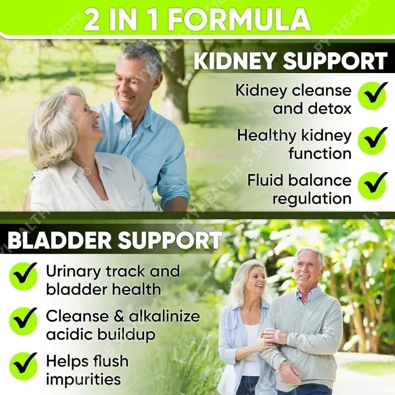Kidney Cleanse Detox Capsules Bladder Urinary Support with Chanca Piedra Cranberry Juniper Berries Vegetable Capsule 60 Counts