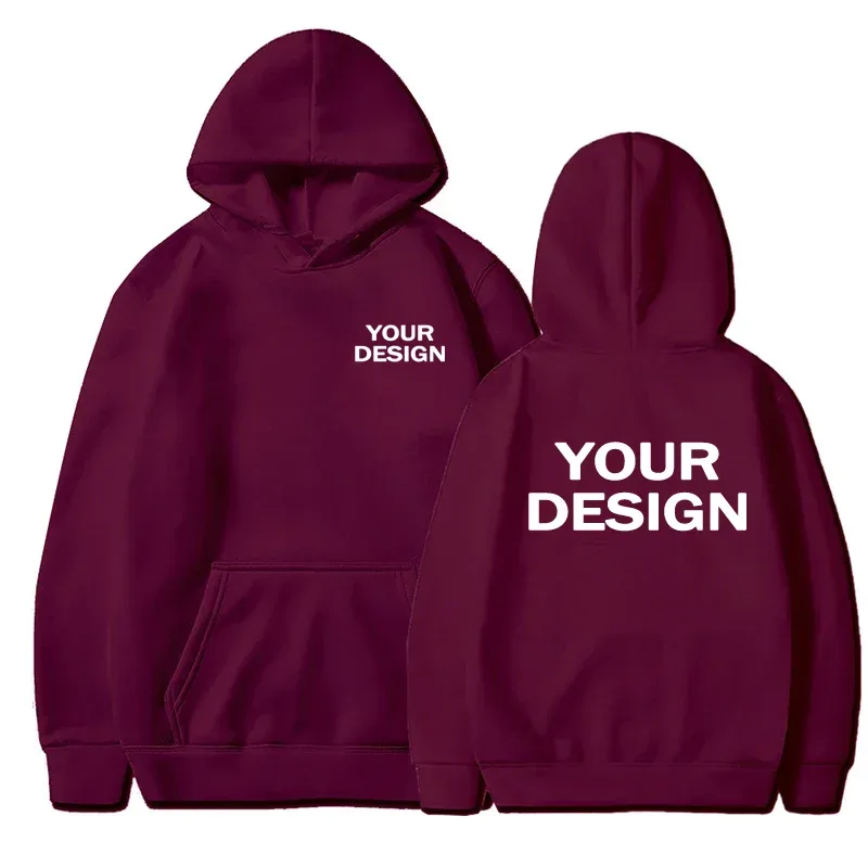 Customized printed men's and women's hoodies, loose casual solid color hoodies, personalized street long sleeved sweatshirts — image 6