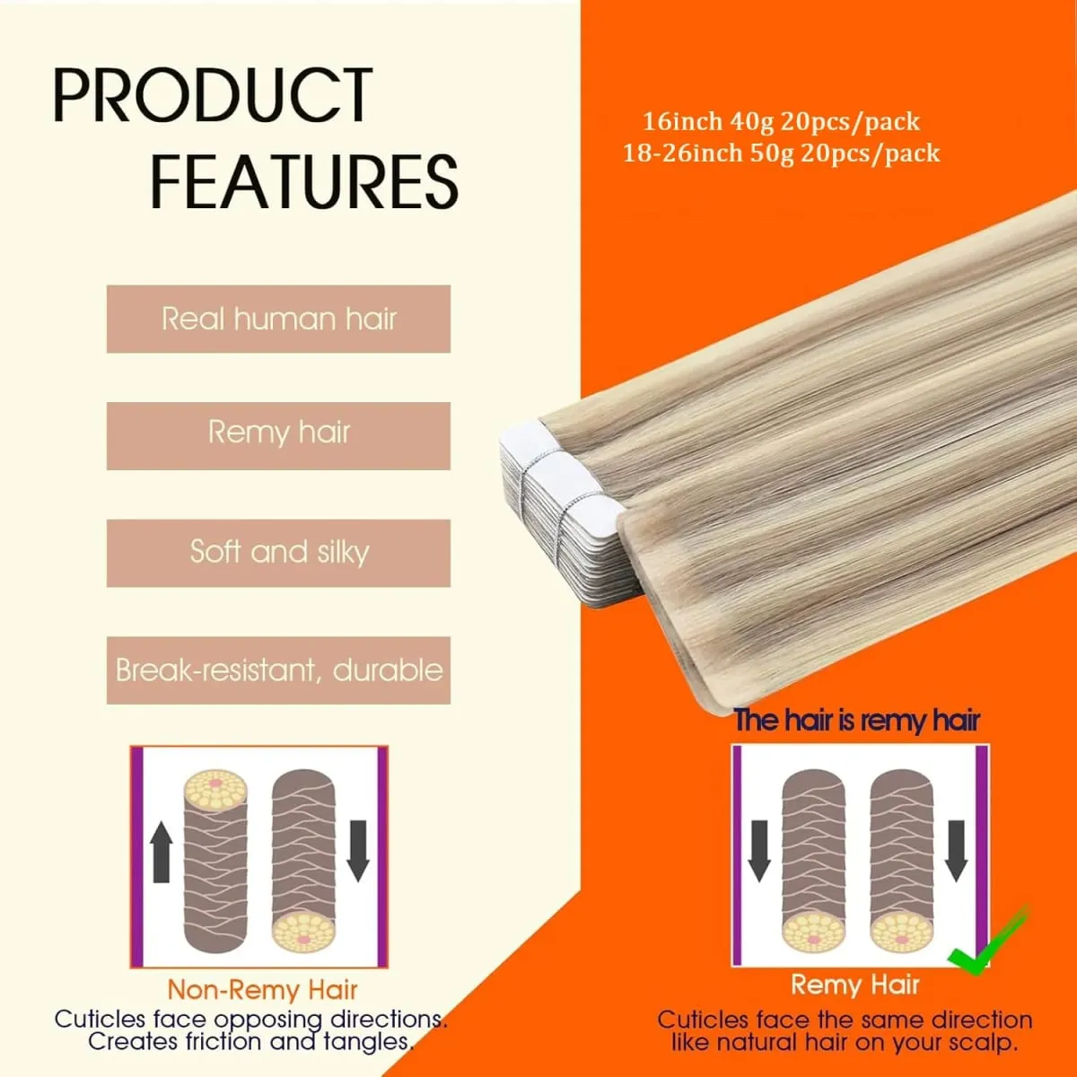 Jessie's Wig Blonde Tape in Hair Extensions Human Hair Ash Blonde Highlight Bleach Blonde Hair Extensions
