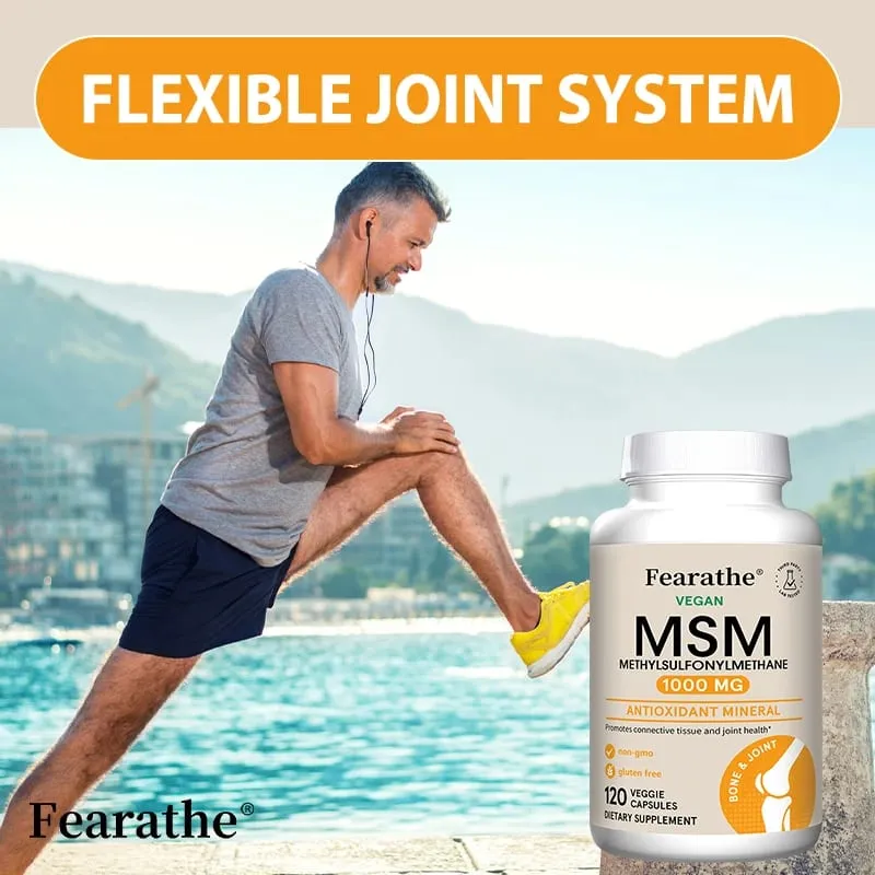 Farathe 메틸설포닐메탄(MSM) 1000 Mg 항산화제는 관절 건강의 균형 잡힌 칼슘 흡수를 촉진합니다. Non-GMO 글루텐 프리