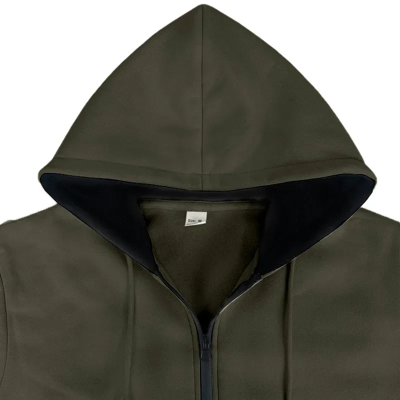 New 2026 Men's Autumn Casual Solid Long Sleeve Zipper Hooded Sweatshirt Coat Male Fashion Outdoors Sportswear Hoodies Jackets — image 26