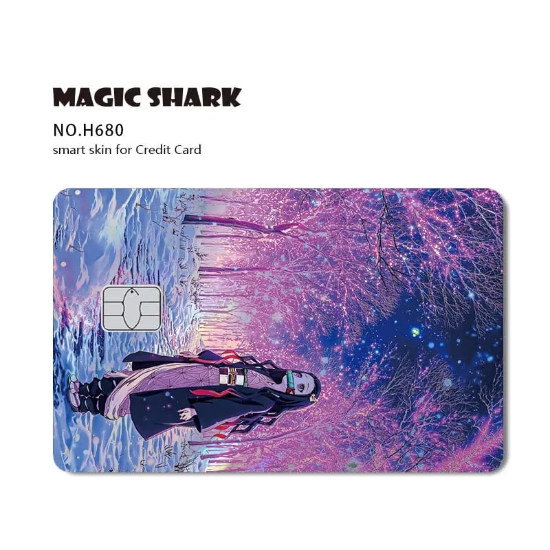 Magic Shark 2026 New Hot Demon Slayers Anime Shinny Holographic Laser Skin Cover Sticker Film for Debit Credit Bank Card