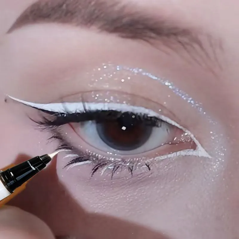 1PC White Liquid Eyeliner Pen Matte Black Long Lasting Waterproof Eye Liner Pencil Quick-drying Non-smudge Eye Makeup for Women