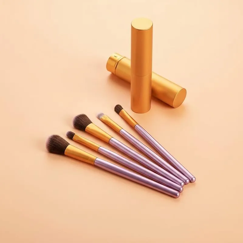 5pcs eyeliner Brush With Storage Tube Eye Makeup Brushes Set Soft Eyeshadow Brush Smudging Brush