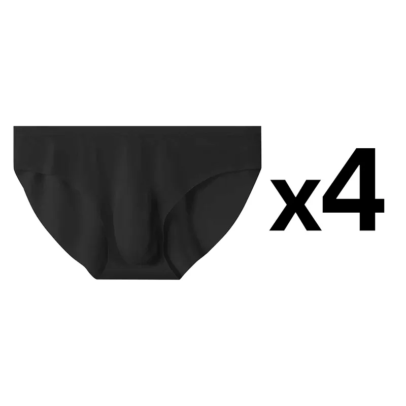 4 pçs cuecas de seda gelo masculina verão transparente sem costura sexy de secagem rápida na moda respirável calcinha ultra-fina — image 18