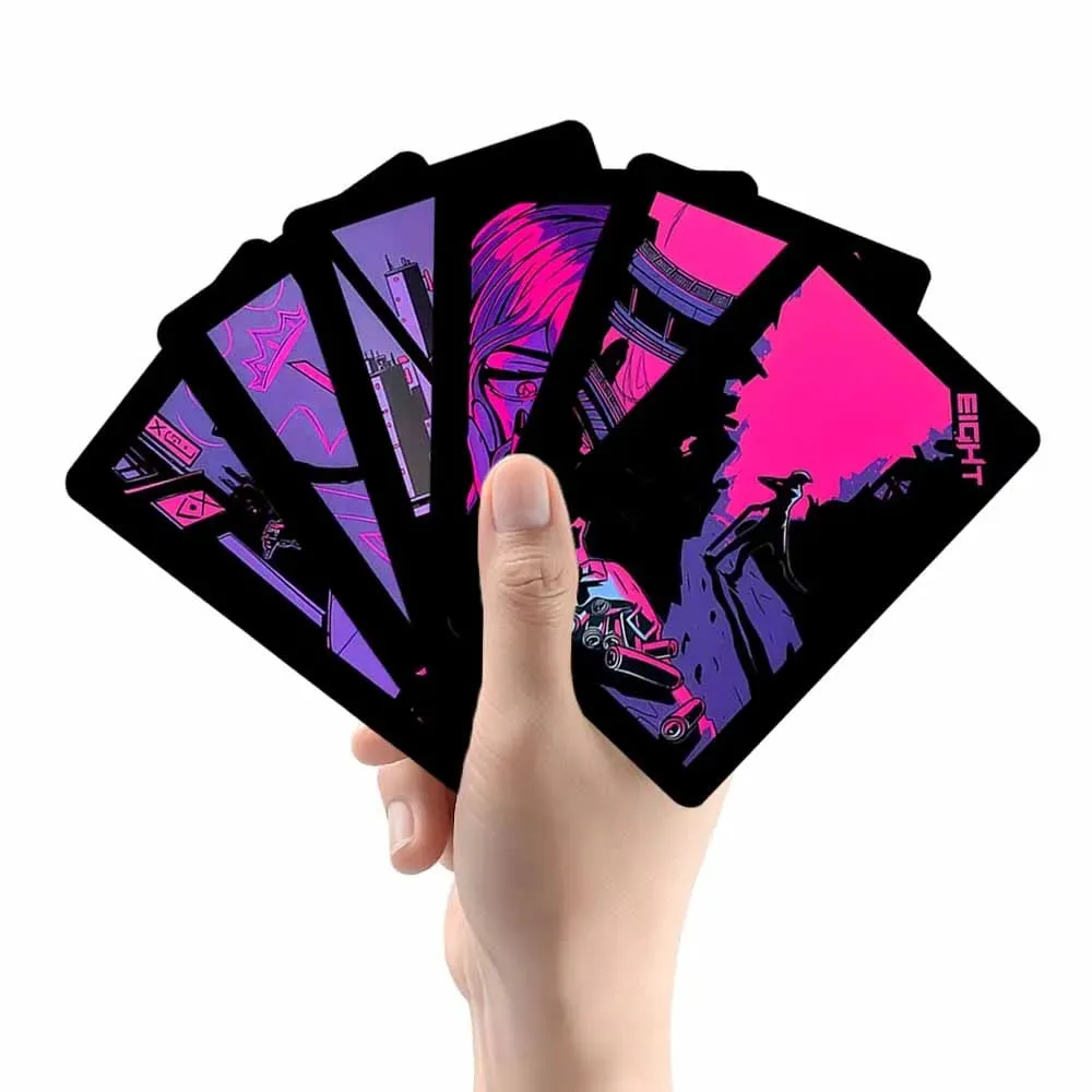 78pcs Cyberpunk Neon Moon Tarot Cards Oracle Card Fate Divination Leisure Entertainment Family Gatherings Tarot Card Game