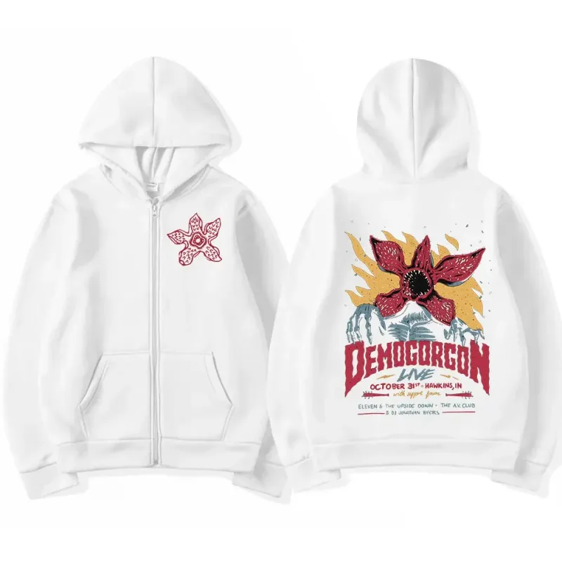 Eddie Munson The Demogorgon Zipper Hoodie Männer Frauen Cannibal Flower Monster Print Strickjacke Mit Kapuze Sweatshirt Harajuku Streetwear