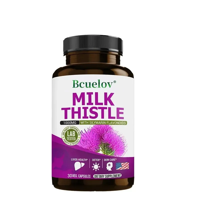 Milk Thistle Extract 1000mg - Gluten-Free Non-GMO Antioxidant Supplements for Healthy Skin Liver Detox Digestion Immune