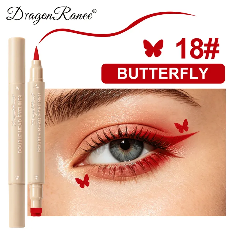 2-in-1 Dual-Ended Stamp Eyeliner Pen 20 Colors Waterproof Liquid Eyeliner with Stamp Tip Quick Dry Eye Makeup for Beginners — image 24