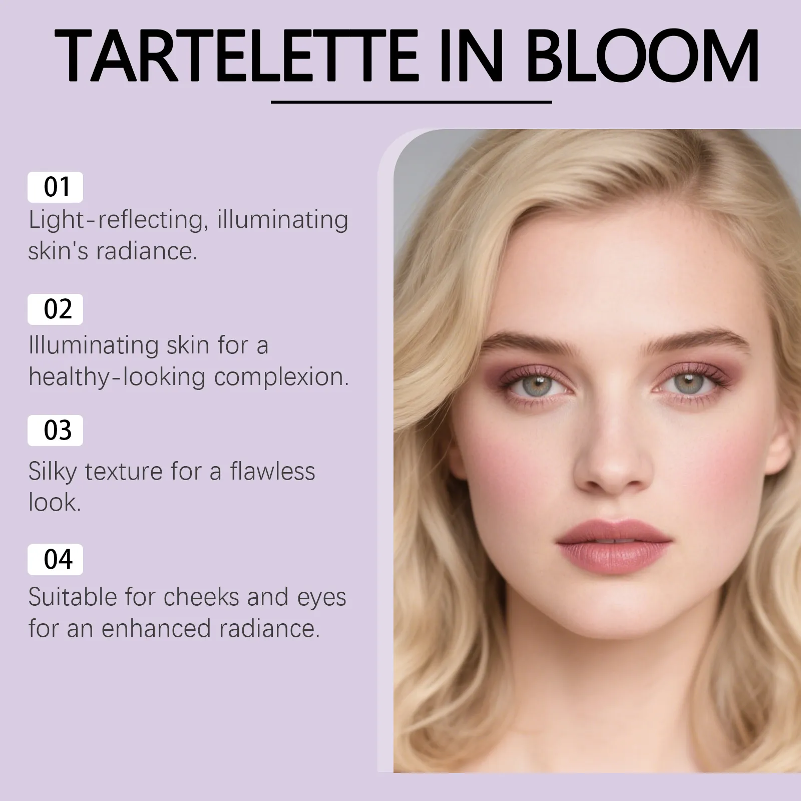Highlighter Eyeshadow Blush Palette - Portable Versatile Natural and Multi-Use for Daily Eye and Cheek Makeup