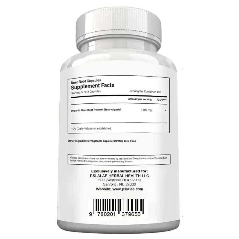 Beetroot Capsules - Helps Relieve Fatigue Promotes Heart and Cardiovascular Health Improves Human Immunity Non-GMO