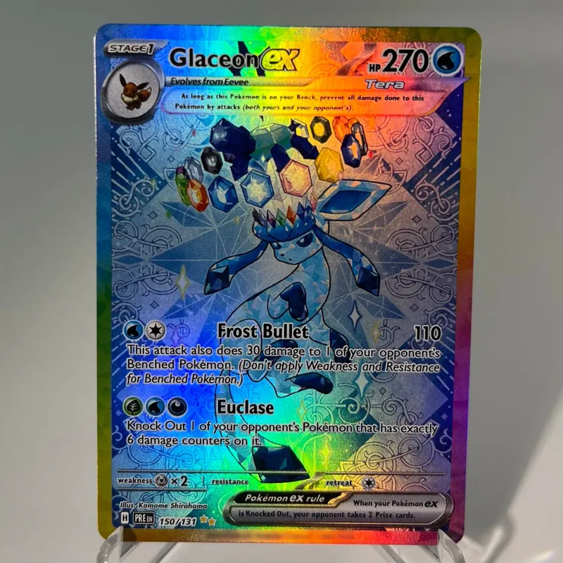 Prismatic Evolutions PKM Cards PTCG5-A GX Rainbow Umbreon Sylveon Leafeon ex Rare Collection Battle Toys Gifts for Hobbies