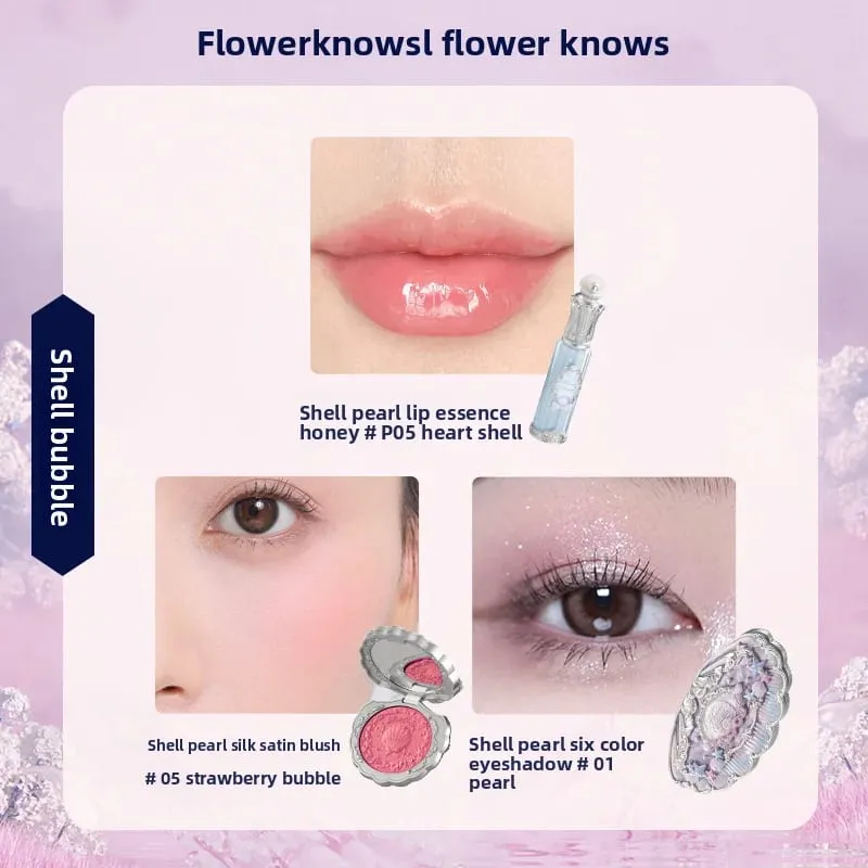 Flowerknows caixa de presente conjunto de maquiagem pequeno anjo caixa completa lábio esmalte blush concha jóias flor saber kit de presente de aniversário