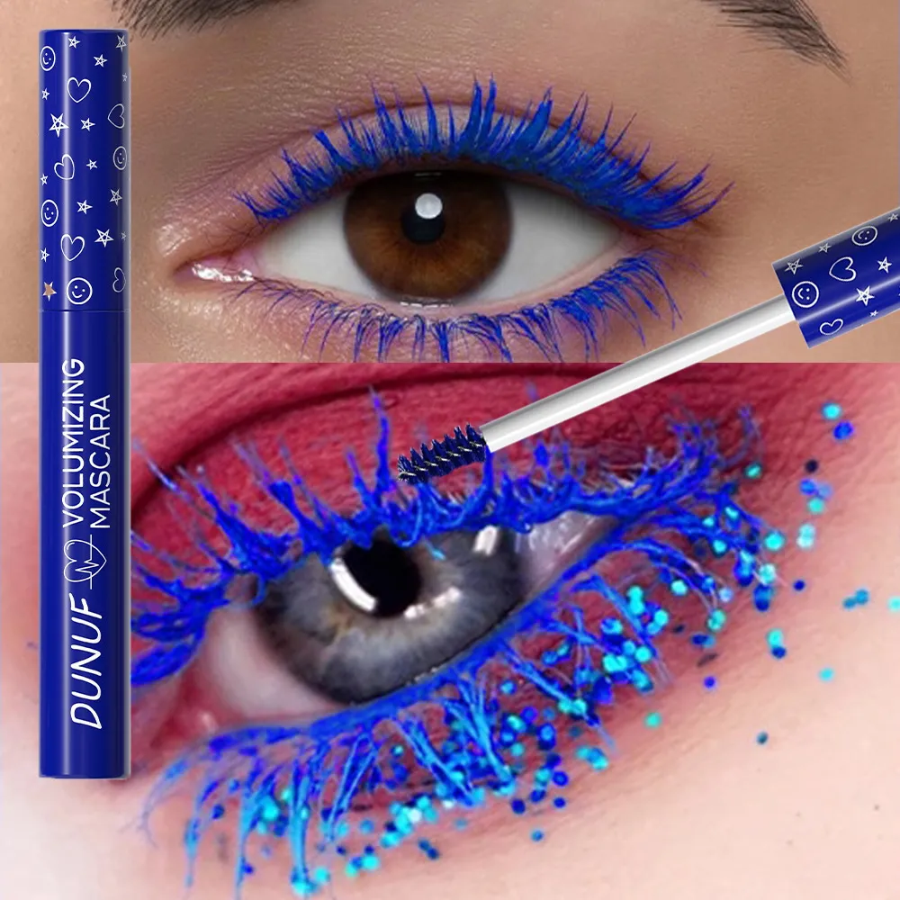 Colorful Eyelash Mascara 5D Silk Fiber Volume Curling Lengthening EyeLashes Extension Purple Blue White Waterproof Eye Makeup