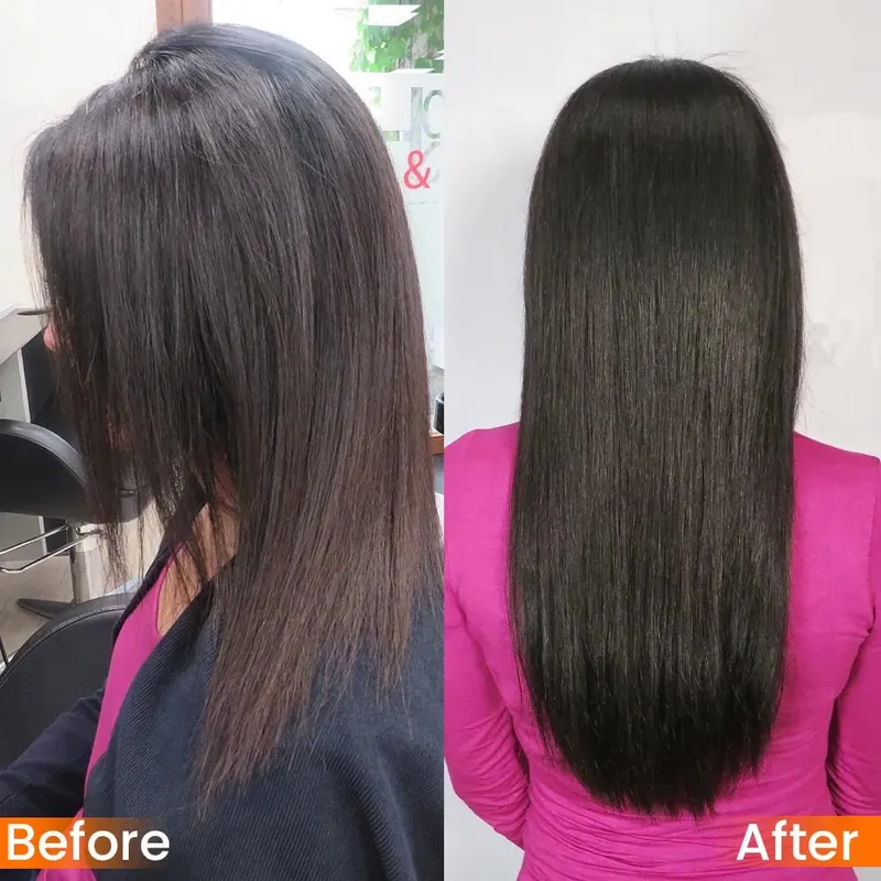Seamless Light Yaki Straight PU Clips In Human Hair Extensions Natural Color Invisible Weft In Brazilian Remy Human Hair 110G — image 6