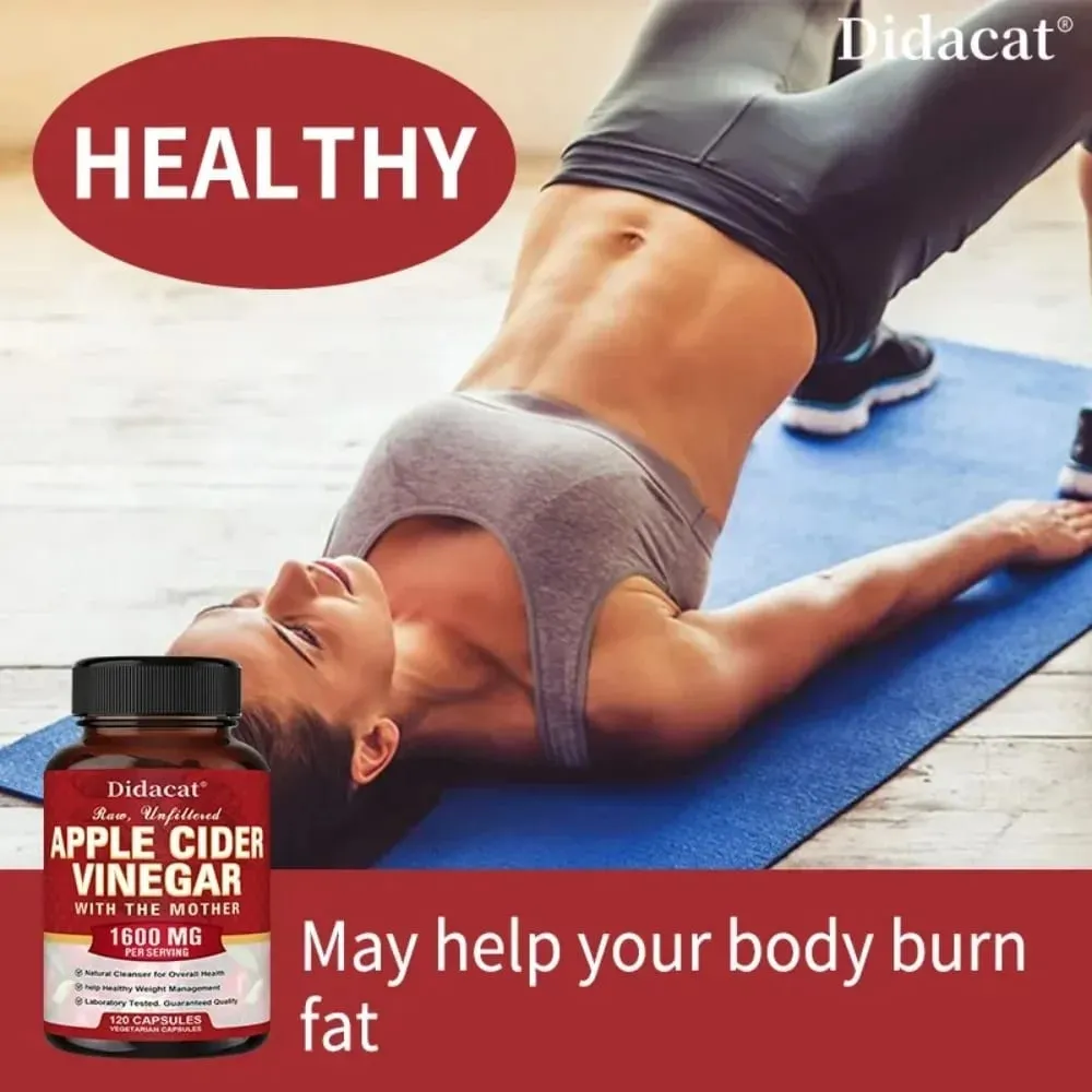 Apple Cider Vinegar Capsules Detoxify Relieve Bloating and Constipation Help Weight Management Promote Digestive Health