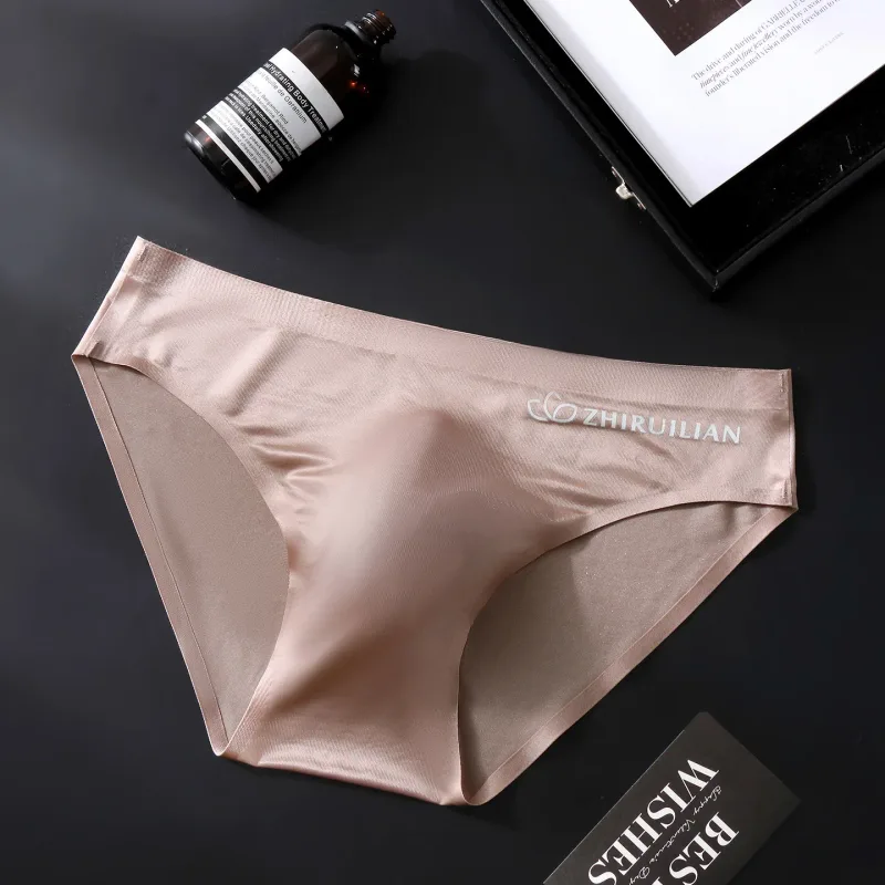 Men Ice Silk Briefs Ultra-thin Seamless Sexy Panties Male Quick Drying 3D Pouch Breathable Underwear Youth Underpants Slip Homme