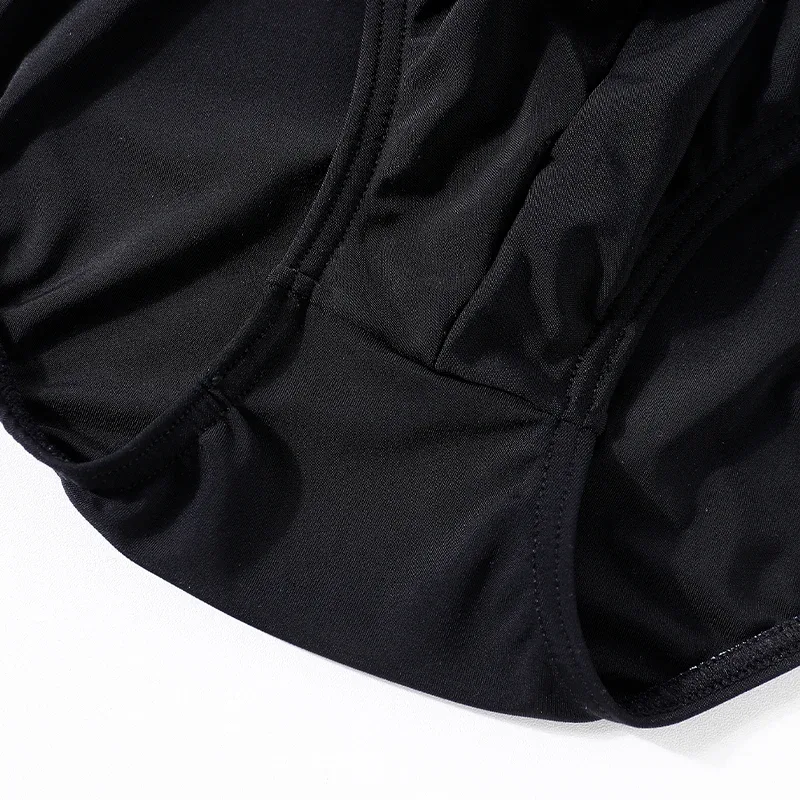 Men's Summer Ice Silk Mesh Briefs Quick Dry U-Pouch Separated Crotch Breathable Underwear Triangle Design for Comfort