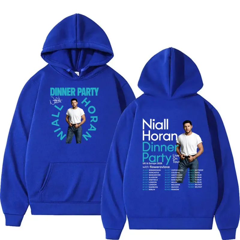 Niall Horan Dinner Party Live on Tour 2026 Hoodie Men's Hip Hop Vintage Pullover Sweatshirt Unisex Long Sleeve Oversized Hoodies