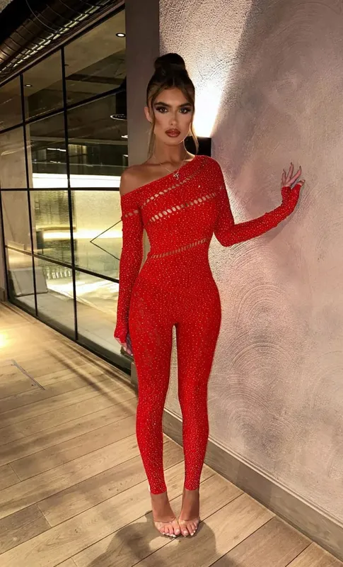 2026 Lace Embroidery Bra Set Women Sexy Mesh Rhinestone Jumpsuit Long Sleeve See Through Sexy Bustier Lingerie for Women