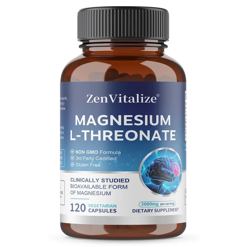 Magnesium L-Threonate Capsules Brain Focus Memory Nerve Health Muscle Strength Sleep Quality & Stress Relief Support