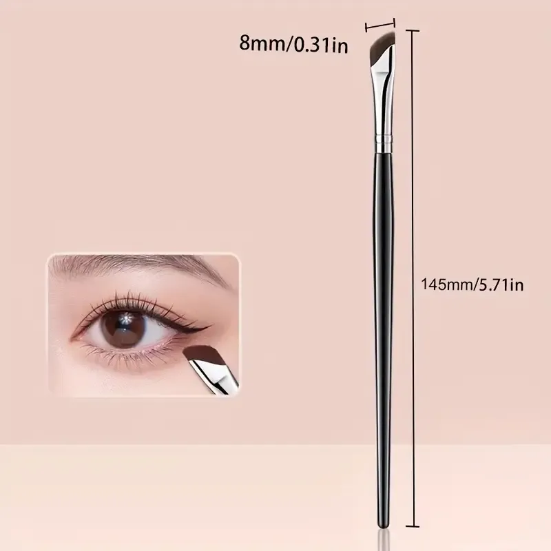 1/3 Scalpel Eyeliner Brushes with Ultra-Fine Angle Tip Flat Angle Eyebrow Brush Fine Detail Brush for Eye and Eye Area Makeup