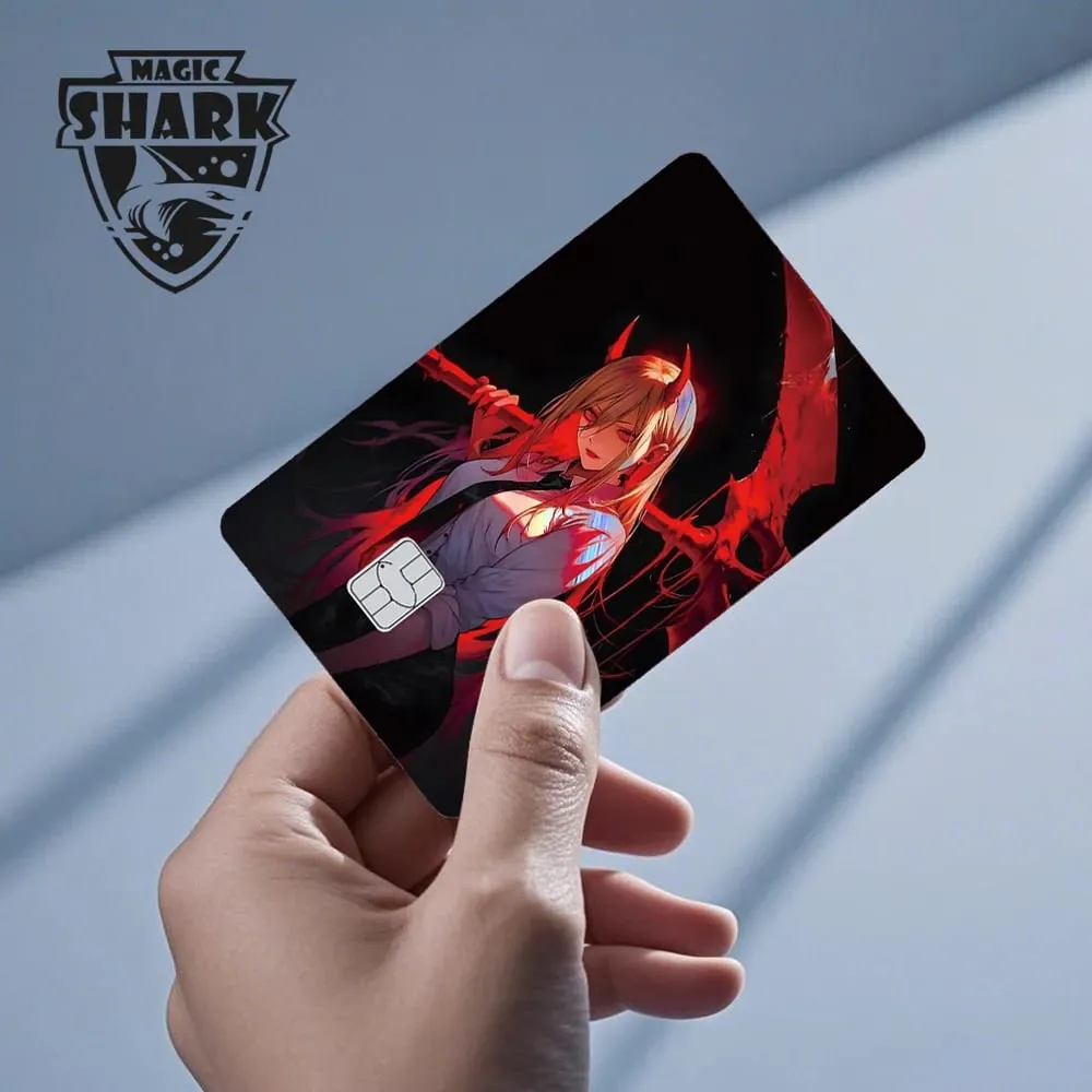 1pc Front Cool Anime Evil Holographic Laser Shinny Film Skin Sticker Cover for Debit Bank Credit Card