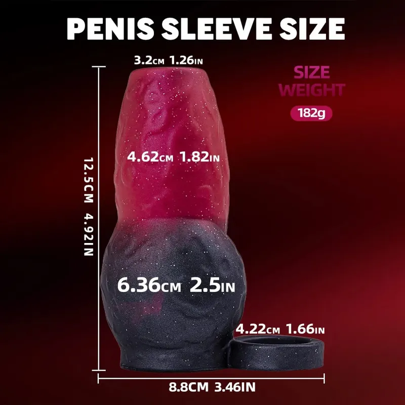 Enlarged and Thicken Cock Sleeve Lock Sperm Penis Ring Adult Men Sex Toy Soft Silicone Dick Sleeve Enlargement Male 18+ Sexy Toy