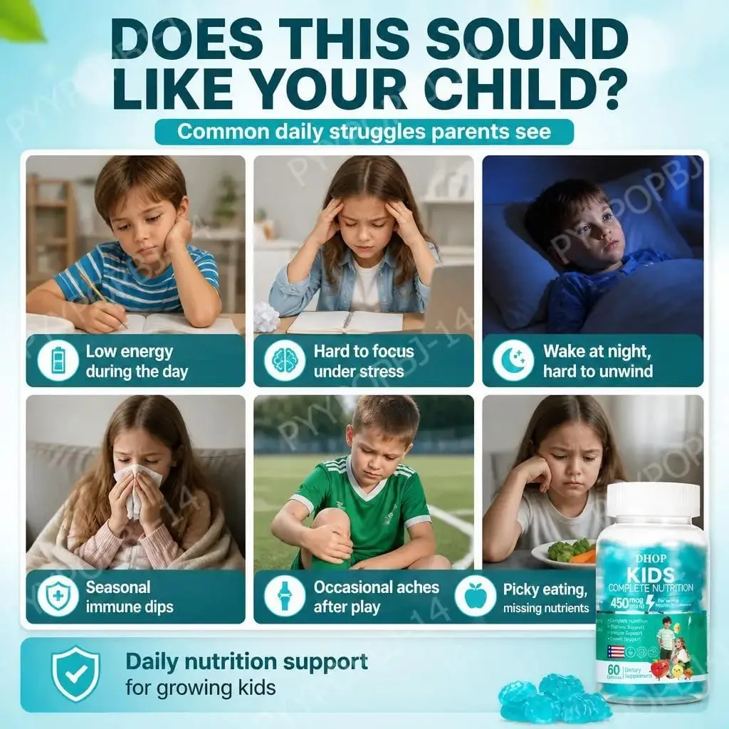 Kids Complete Nutrition Gummies with Vitamin D3 Zinc and Iodine for Immune Support and Growth Support Daily 60 Gummies