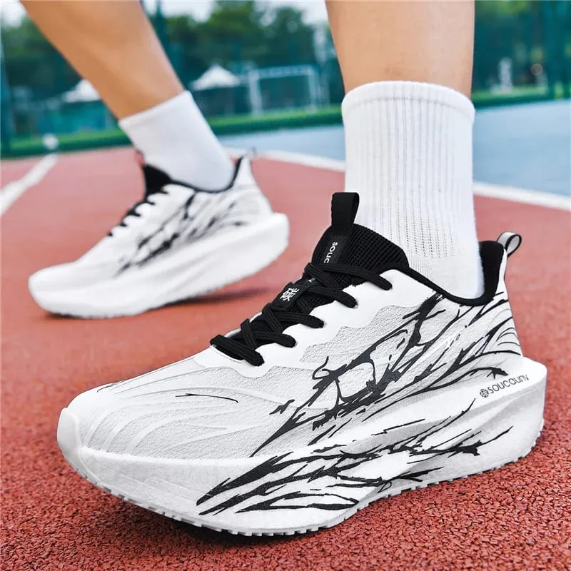 Lightweight Running Men's Sneakers Carbon Board Speciality Marathon Sports Walking Shoes Male Women's Athletic Nonskid Sneakers