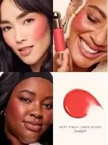 Zestaw do makijażu Rare Beauty Płynny rozświetlacz Pozostaje wilgotny i nie wysycha Róż w kremie Błyszczący, wilgotny naturalny róż w płynie