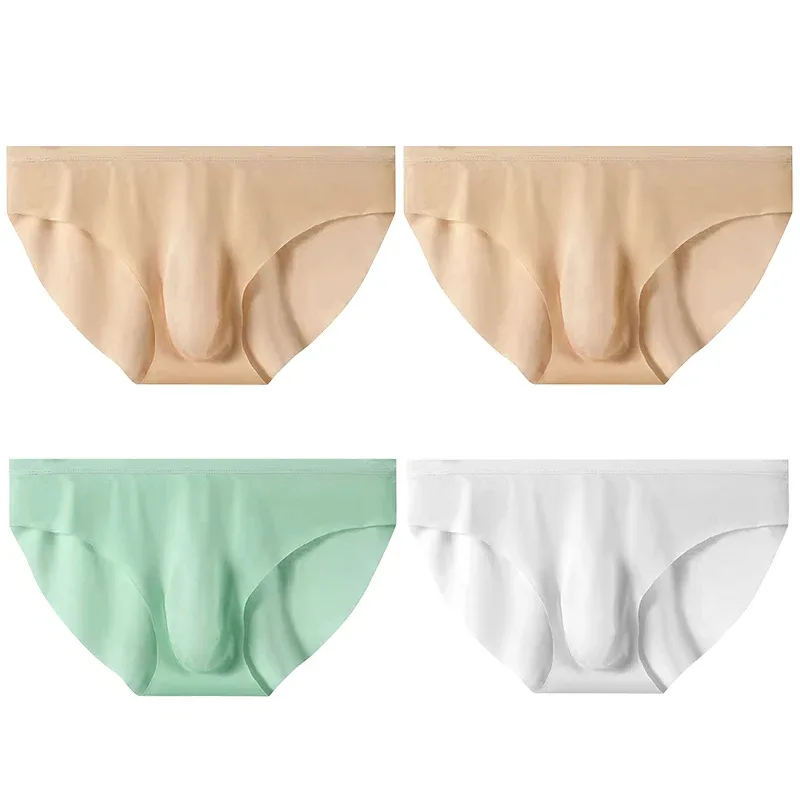 4 pçs cuecas de seda gelo masculina verão transparente sem costura sexy de secagem rápida na moda respirável calcinha ultra-fina — image 22