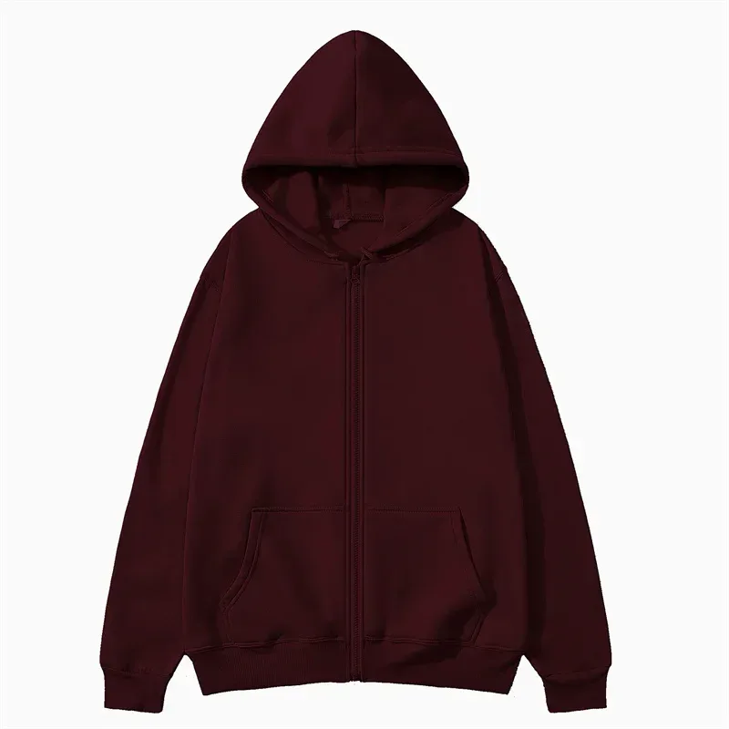 Men/Women Zipper Cardigan Hoodies Pure Color Casual Jacket Coats Fleece Spring Autumn Sweatshirts Sports Streetwear Men tops