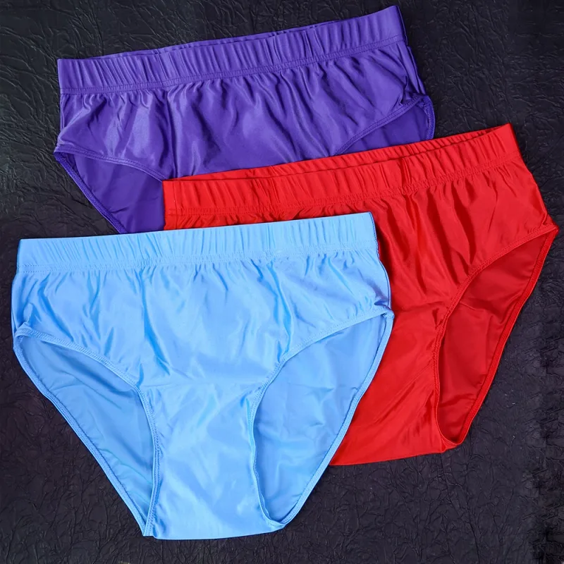 new Mens Briefs Underwear Satin-like Breathable Low-Rise Underpants Male Panties Men's glossy underwear — image 33