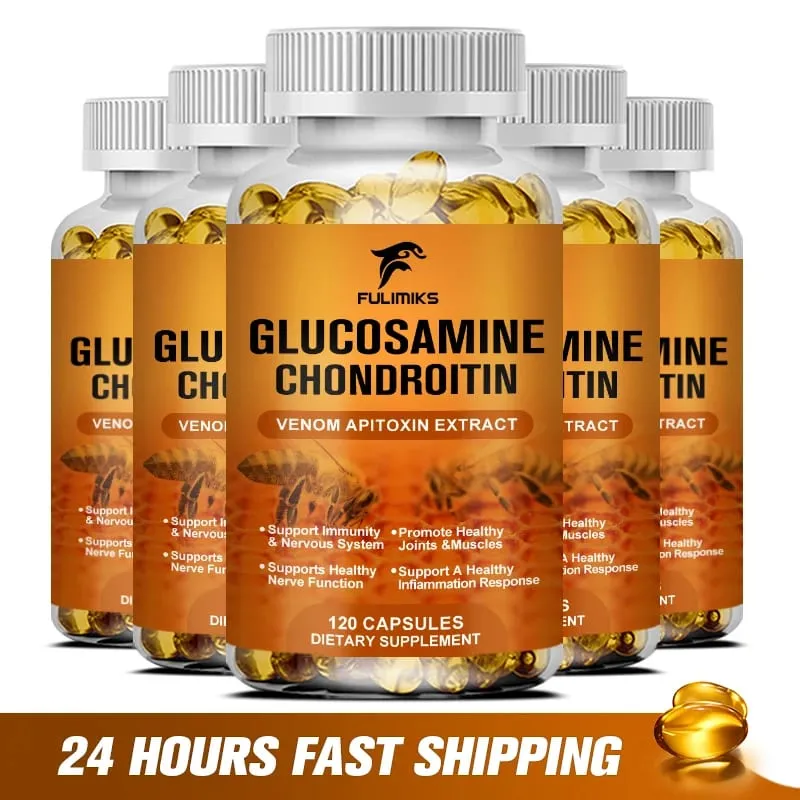 Glucosamine 1500 mg Chondroïtine 1200 mg Capsules extra-fortes Soutien des articulations Supplément de soutien immunitaire antioxydant pour adultes — image 1