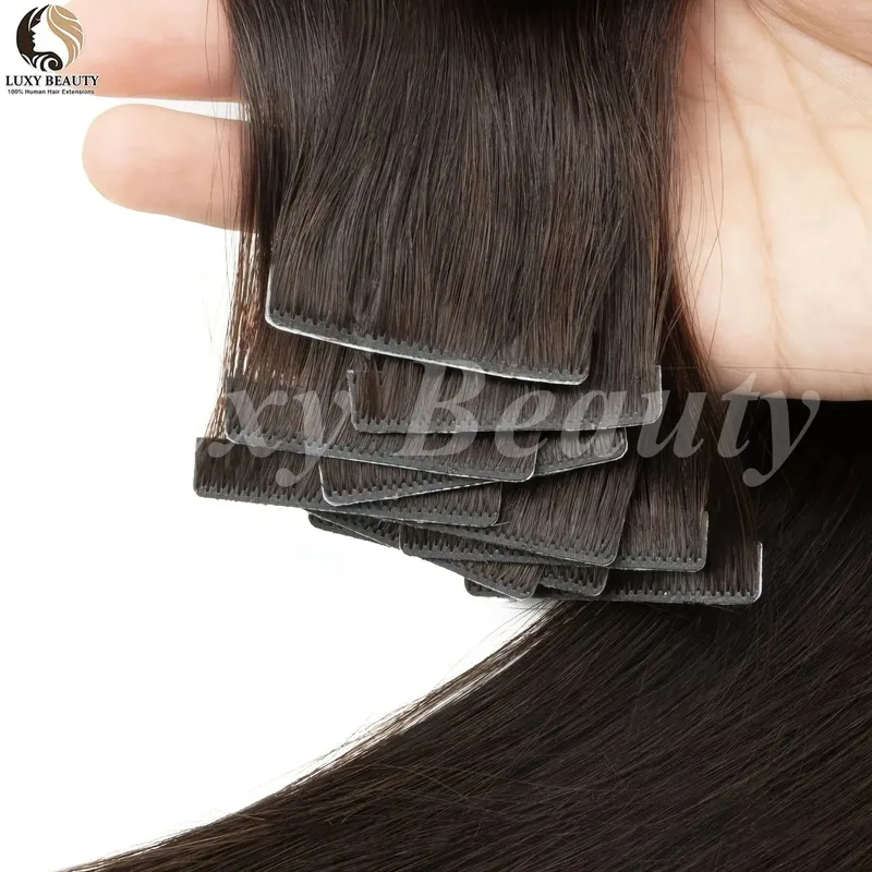 Straight Invisible Tape In Human Hair Extensions Injected PU Tape Hair Extensions Black Blonde Brown Tape Ins Hair 10pcs/Pack